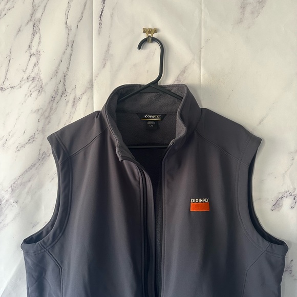 CORE 365 WEATHERTEC FULL ZIP VEST TOP - GREY - MENS LARGE - DIXIEPLY LOGO - Picture 4 of 9